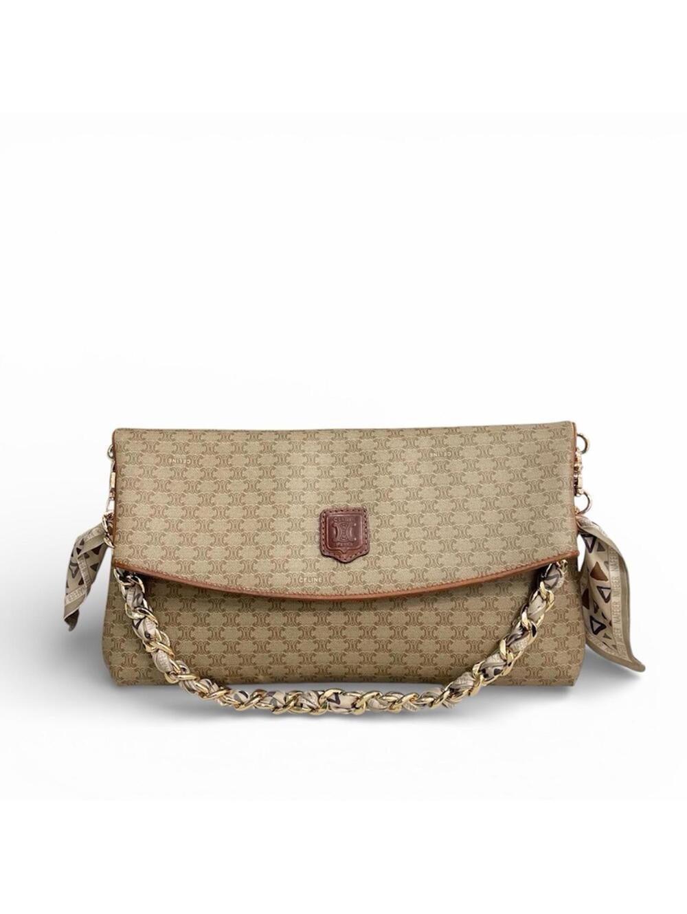Celine Vintage Macadam Canvas Flap Shoulder Bag